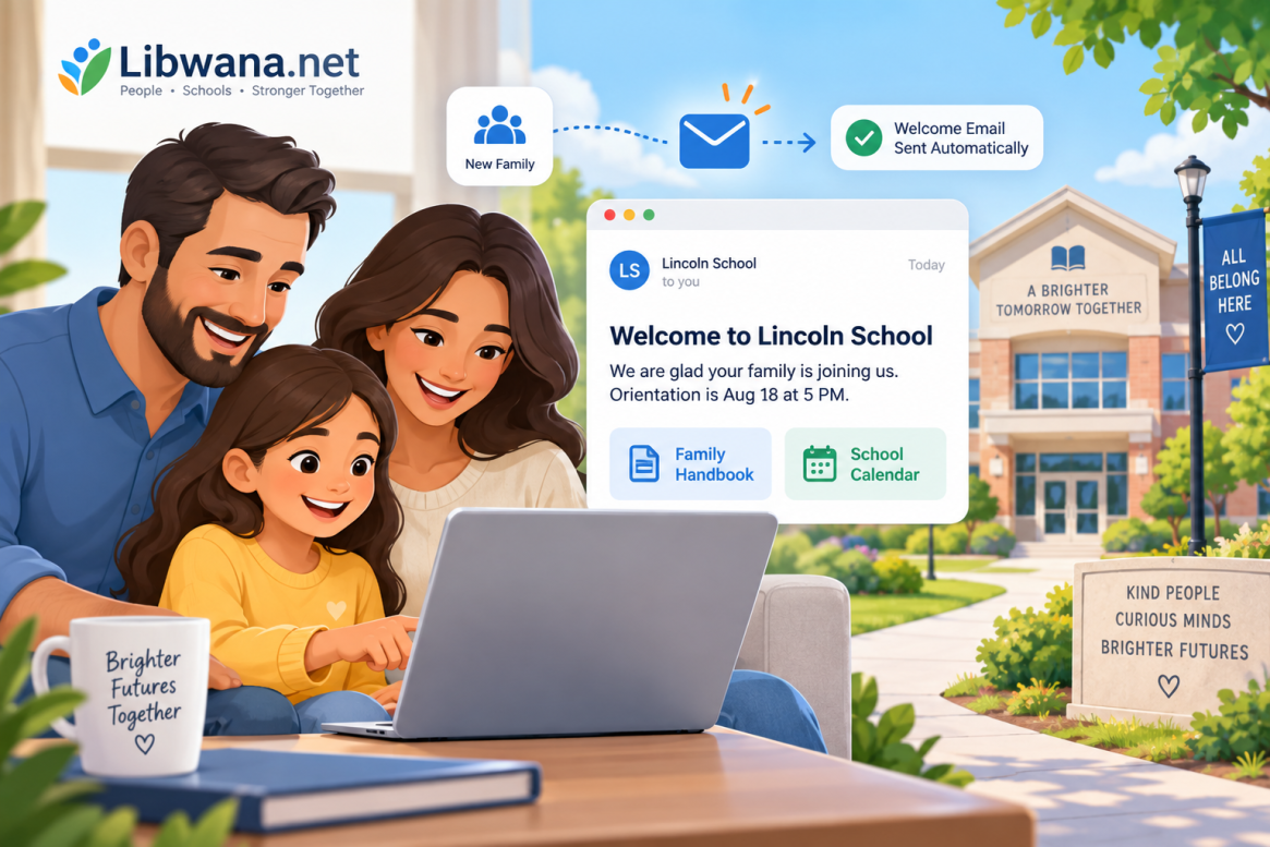 Welcome email for a new student family