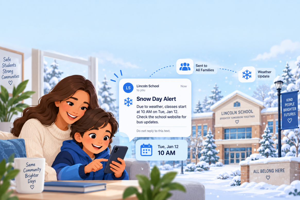Snow-day and timetable change alerts