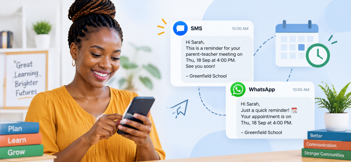 Appointment reminders across SMS and WhatsApp